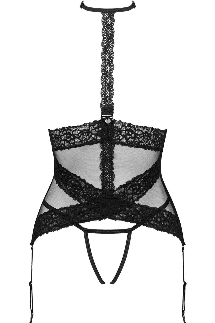 Lingerie Obsessive Lingerie Sets | Lacrisia Open Corset & Thong Black