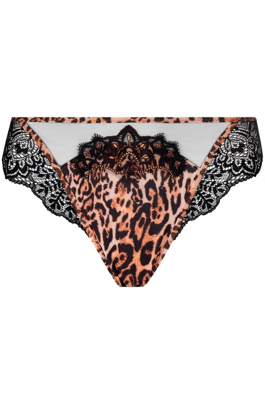 Lingerie Lise Charmel Thongs | Fauve Amour Thong Amber Panther