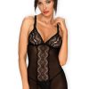 Lingerie Obsessive Lingerie Sets | Lucita Chemise & Thong Black