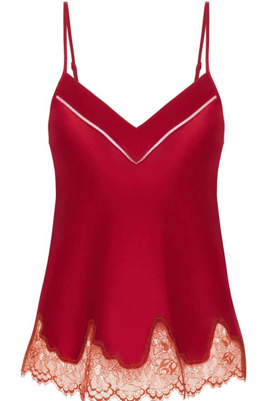 Nightwear Simone Pérèle | Nocturne Silk Camisole Tanga Red