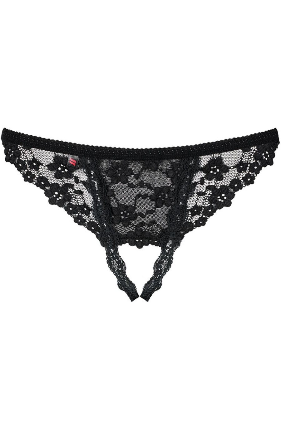 Lingerie Obsessive Ouvert Knickers | Letica Crotchless Thong Black