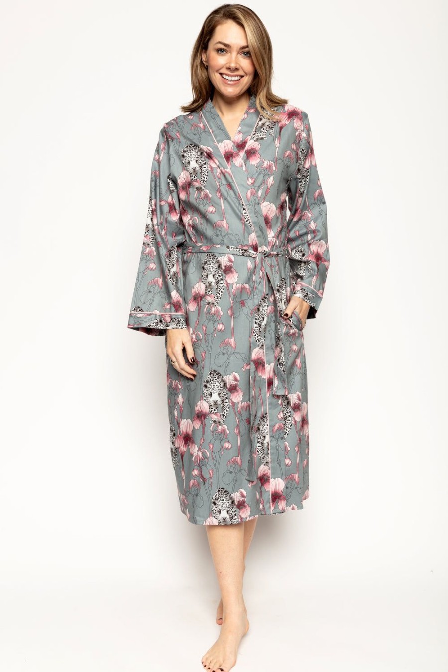 Nightwear Cyberjammies | Jessica Leopard Print Long Dressing Gown Multi