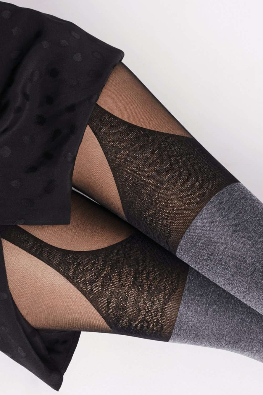 Hosiery FiORE Patterned Tights | Segnorina Tights 40 Denier Black/Melange