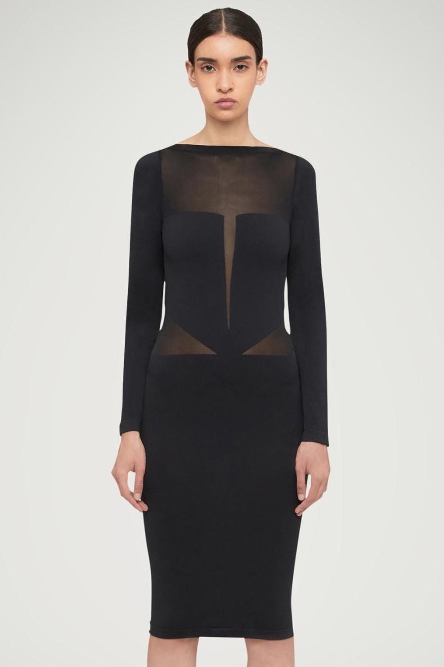 Lingerie Wolford Dresses | Venus Long Sleeve Midi Dress Black