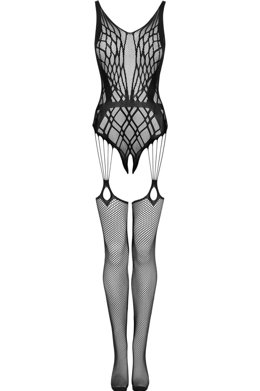 Lingerie Obsessive Crotchless Lingerie | G324 Bodystocking Black