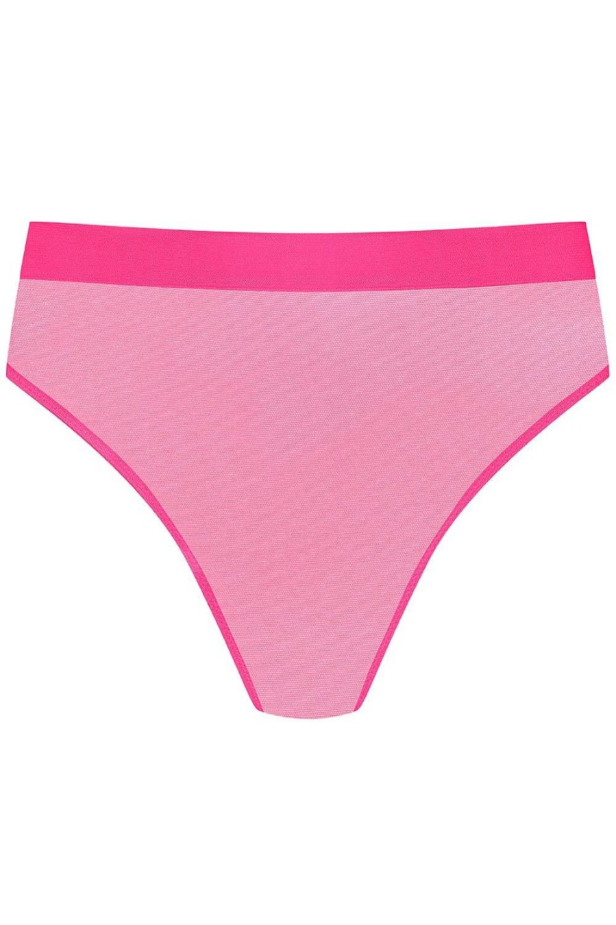 Lingerie Maison Close Thongs | Corps A Corps High Waist Thong Neon Pink