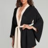 Nightwear Agent Provocateur | Kiki Silk Kimono, Size M-L (Uk 14-18) Black/Pink