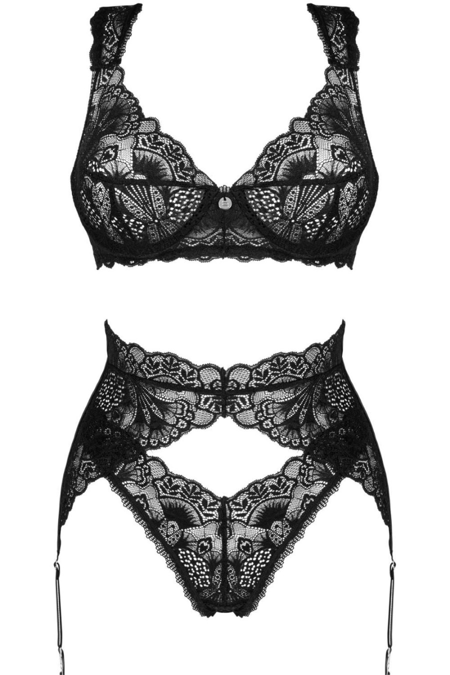 Lingerie Obsessive Lingerie Sets | Donna Dream Bra, Thong & Suspender Black