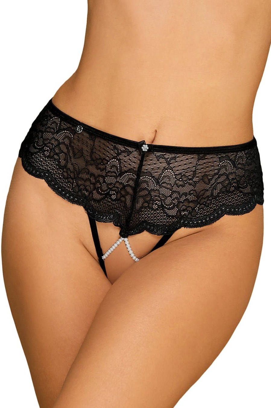 Knickers Obsessive | Pearlove Crotchless Brief Black