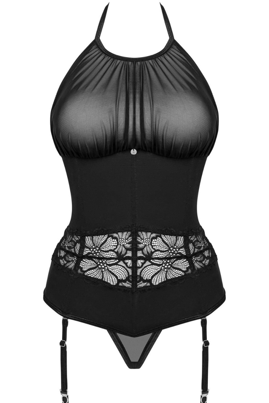 Lingerie Obsessive Lingerie Sets | Serafia Corset & Thong Black