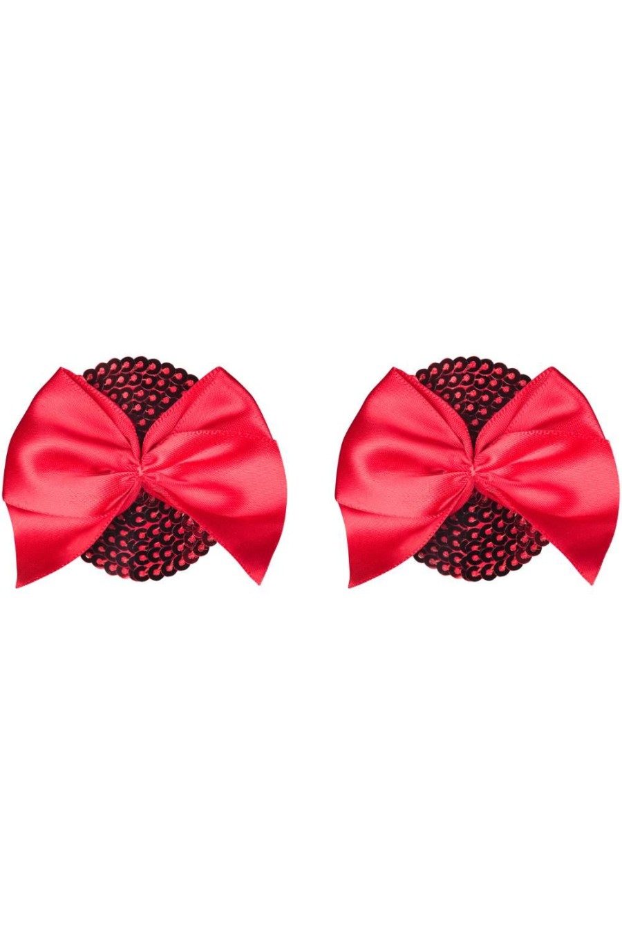 Accessories Obsessive Nipple Covers & Pasties | Giftella Sequin Bow Nipple Covers Red