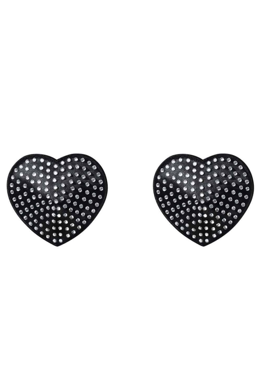 Accessories Obsessive Nipple Covers & Pasties | A750 Crystal Heart Nipple Covers Black