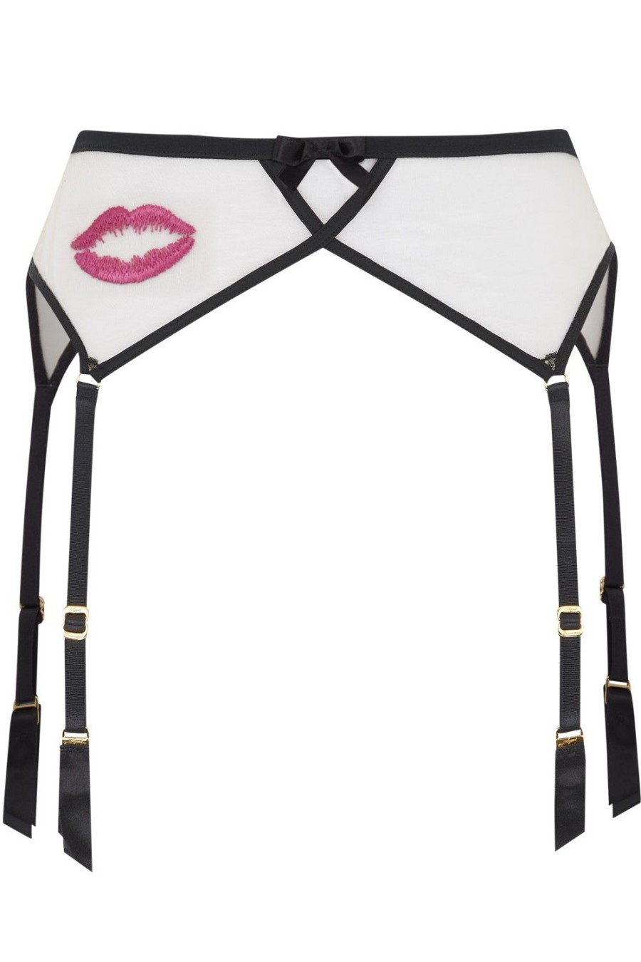 Lingerie Agent Provocateur Suspender Belts | Lotie Suspender Black/Pink/Sand