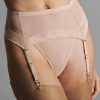 Lingerie Maison Close Sheer Lingerie | Corps A Corps Suspender Belt Vanilla Nude/Neon Green