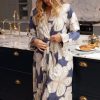 Nightwear Fable & Eve | Hyde Park Floral Print Long Dressing Gown Slate Blue