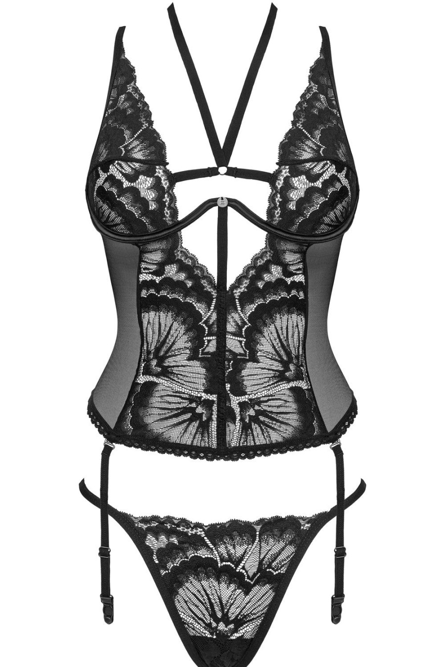 Lingerie Obsessive Lingerie Sets | Alessya Corset & Thong Black