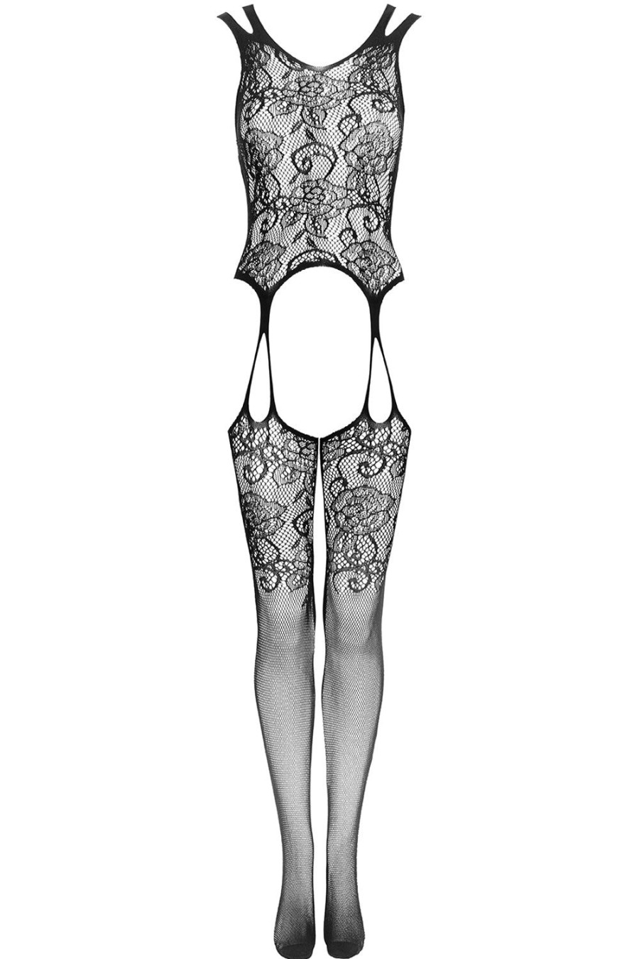 Lingerie Obsessive Crotchless Lingerie | F237 Bodystocking Black