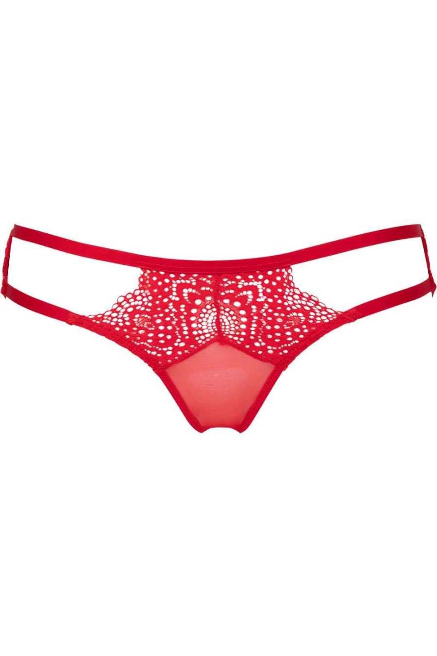 Lingerie Atelier Amour Open Back Knickers | Nommee Desir Ouvert Brief Red