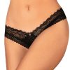 Lingerie Obsessive Crotchless Lingerie | Medilla Crotchless Thong Black