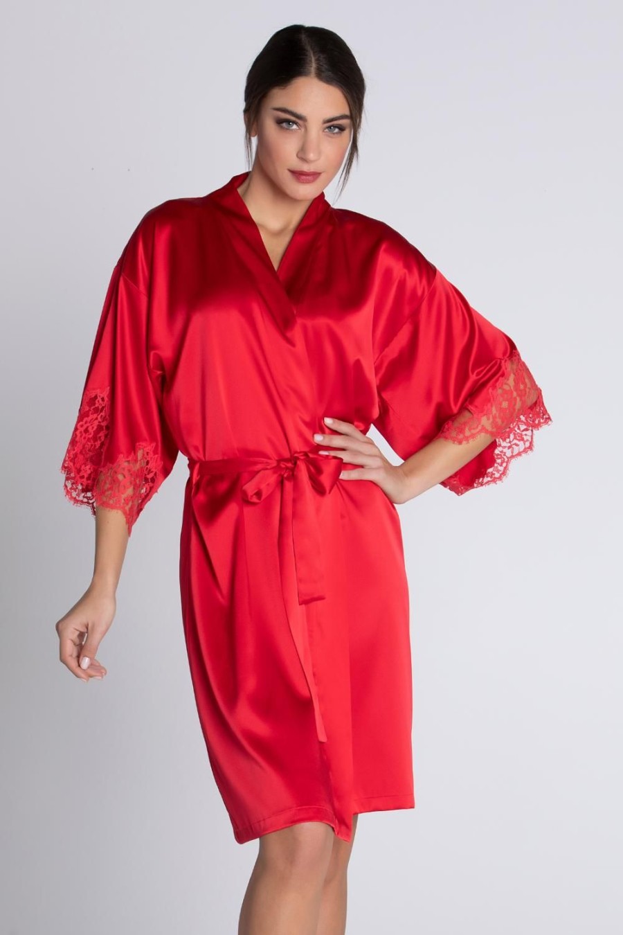 Nightwear Lise Charmel | Splendeur Soie Mid-Length Robe Rouge