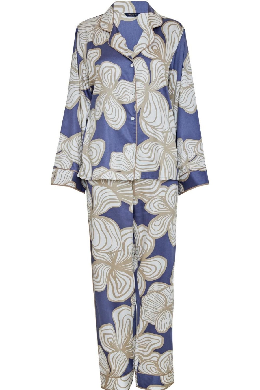 Nightwear Fable & Eve | Hyde Park Floral Print Pyjama Set Slate Blue