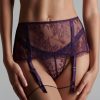 Lingerie Maison Close Suspender Belts | Villa Satine Suspender Purple