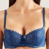 Bras Aubade | L'Odalisque Underwired Half Cup Bra (Size 30Dd) Blue Gentinane