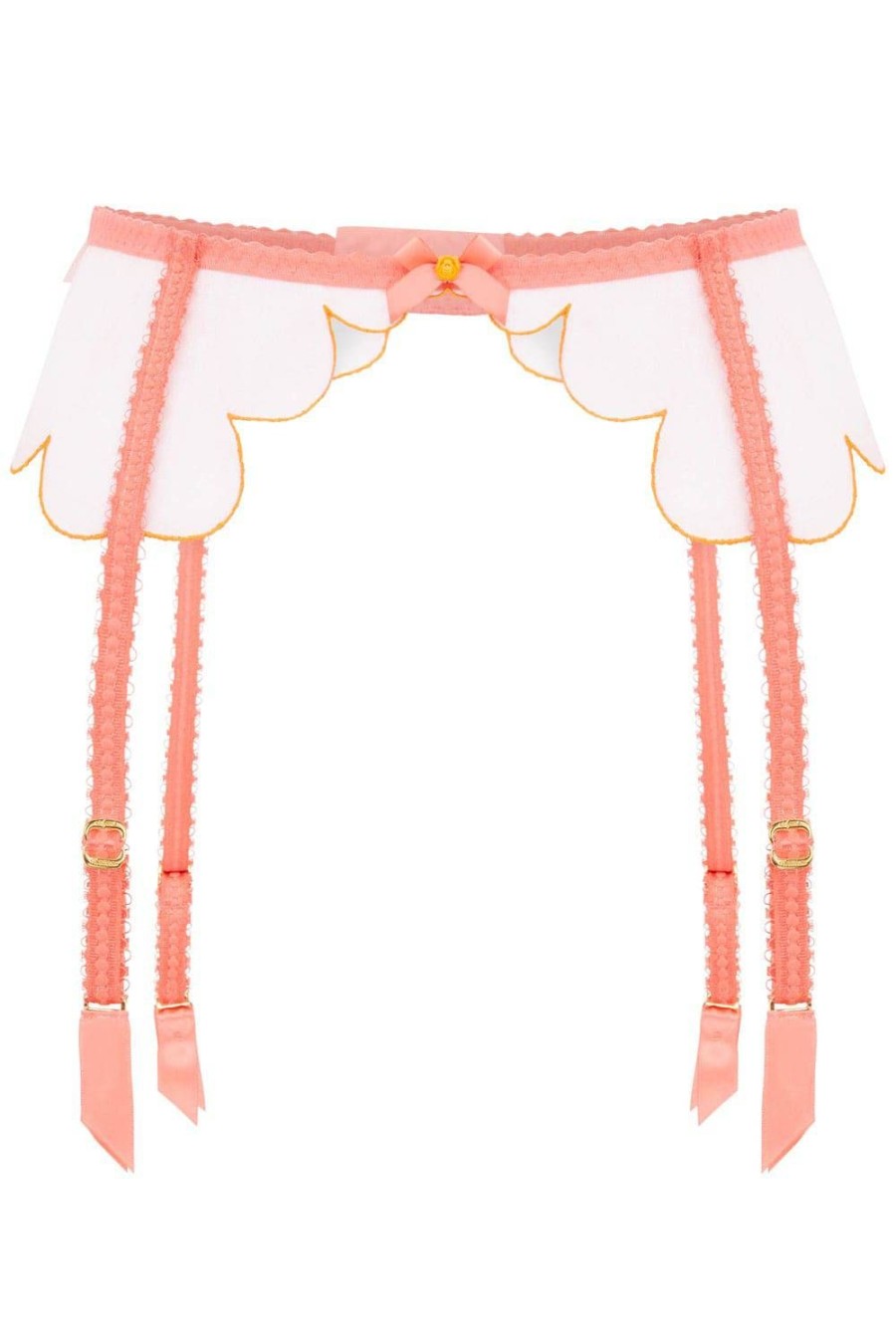 Lingerie Agent Provocateur Suspender Belts | Lorna Suspender Coral/Orange