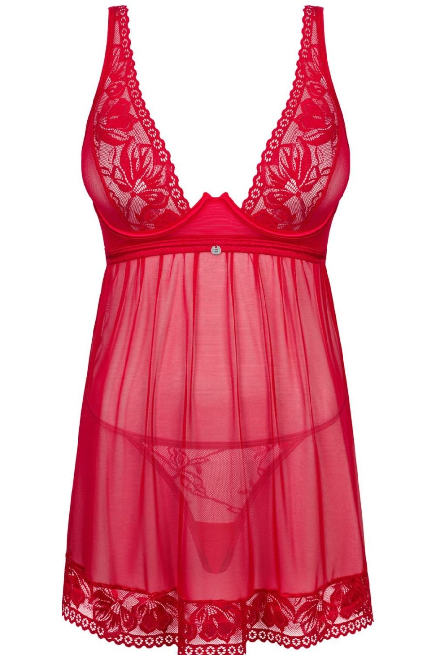 Lingerie Obsessive Lingerie Sets | Lacelove Babydoll & Thong Red