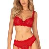 Lingerie Obsessive Lingerie Sets | Amor Cherris Bra, Thong & Suspender Red