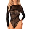 Lingerie Obsessive Crotchless Lingerie | B137 Crotchless Teddy Black