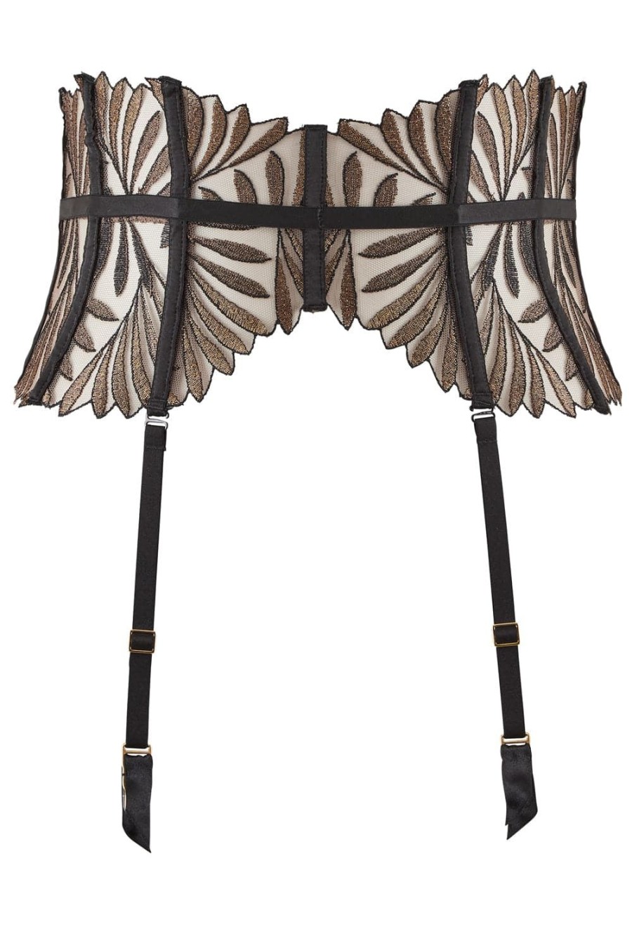 Lingerie Aubade Suspender Belts | Iris Van Herpen - Sensory Illusion Waist Cincher Golden Leaves