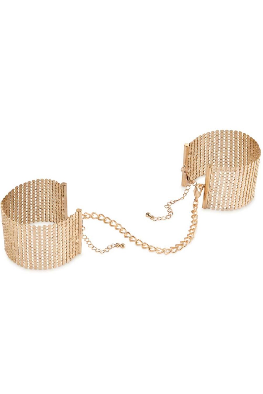 Pleasure Bijoux Indiscrets | Desir Metallique Metallic Mesh Cuffs Gold