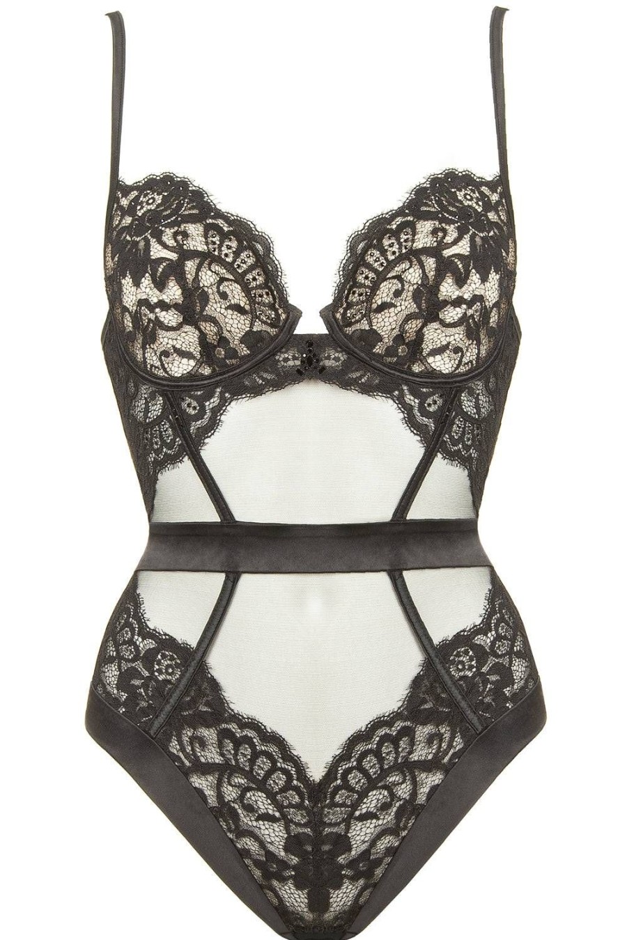 Lingerie Prelude Bodysuits & Playsuits | Marlene Underwired Brazilian Body Black