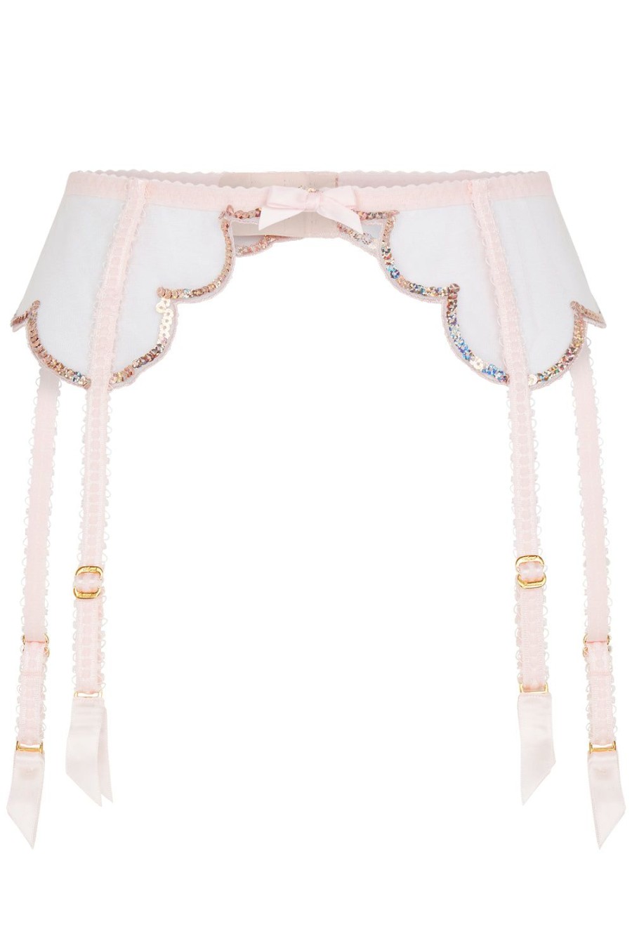 Lingerie Agent Provocateur Suspender Belts | Lorna Party Suspender Baby Pink/Rose Gold