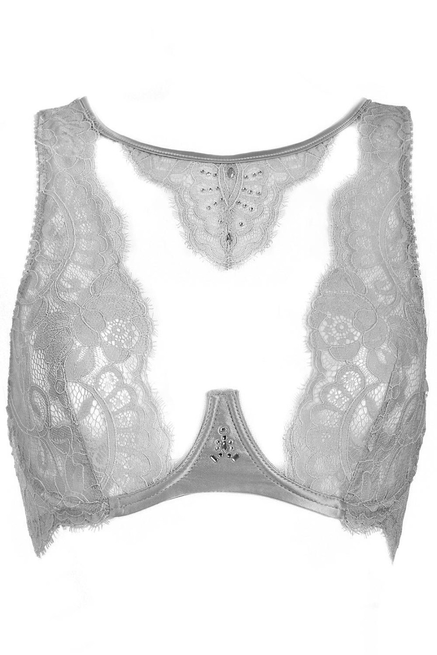 Bras Prelude | Marlene Fantasy Bra With Swarovski Crystals Grey