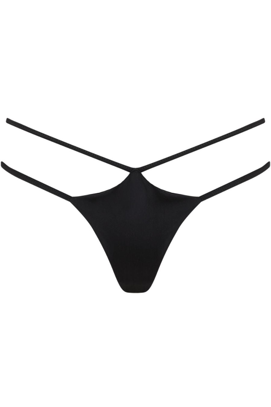 Lingerie Coco de Mer Crotchless Lingerie | Sylph Thong Black