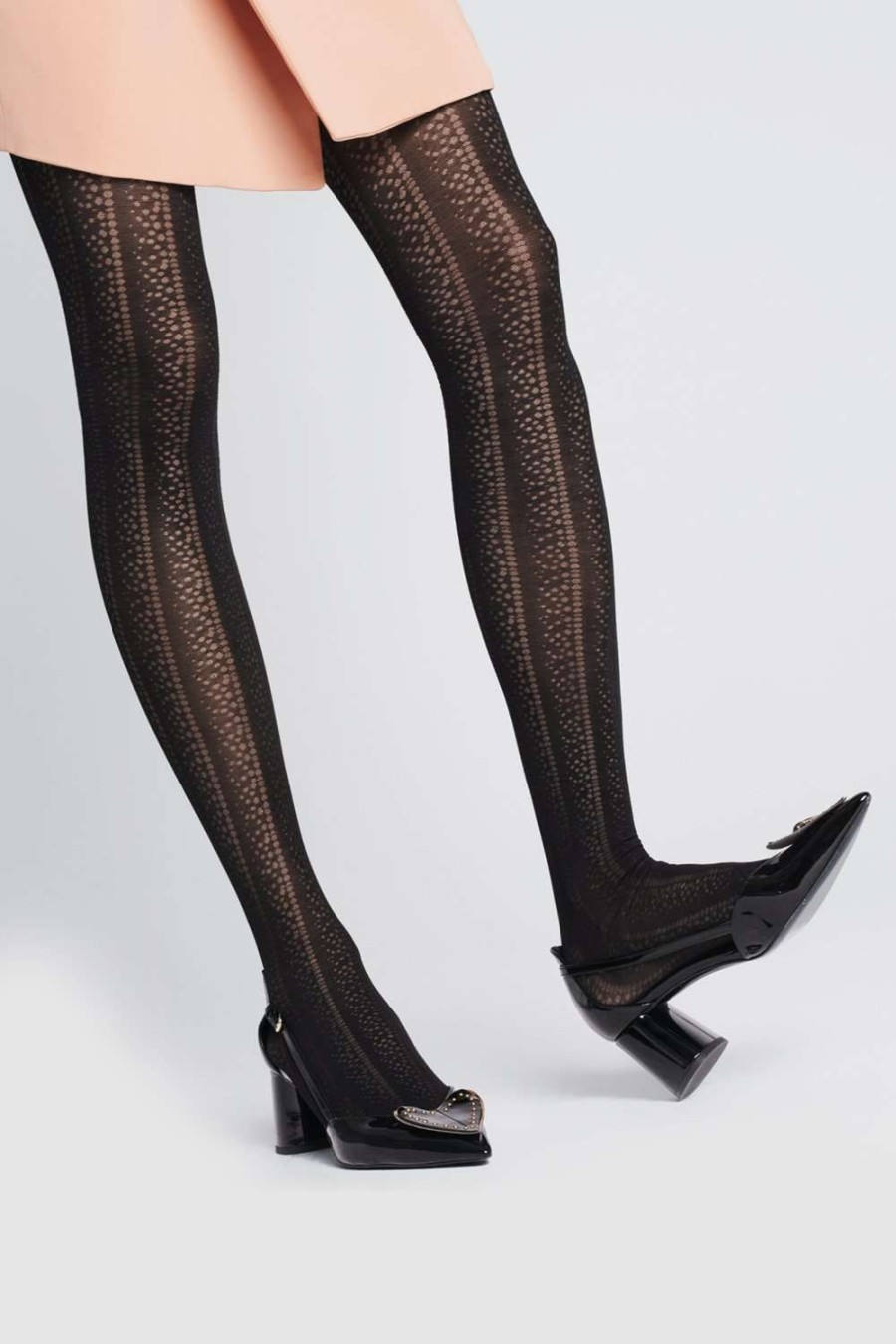 Hosiery FiORE Patterned Tights | Lollo Tights 30 Denier Black