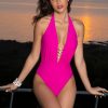 Swimwear Lise Charmel | Perles Nacrees Halter Swimsuit Fuchsia