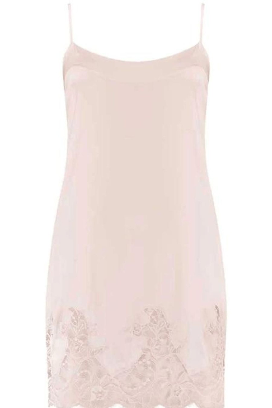 Nightwear Fleur of England | Signature Silk & French Lace Babydoll, Size L (Uk 12-14) Blush