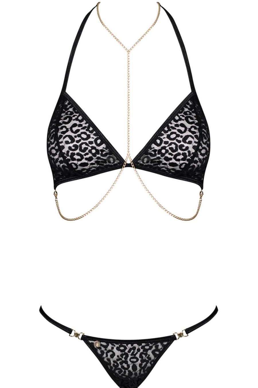 Lingerie Obsessive Lingerie Sets | Pantheria Bra & Thong Black