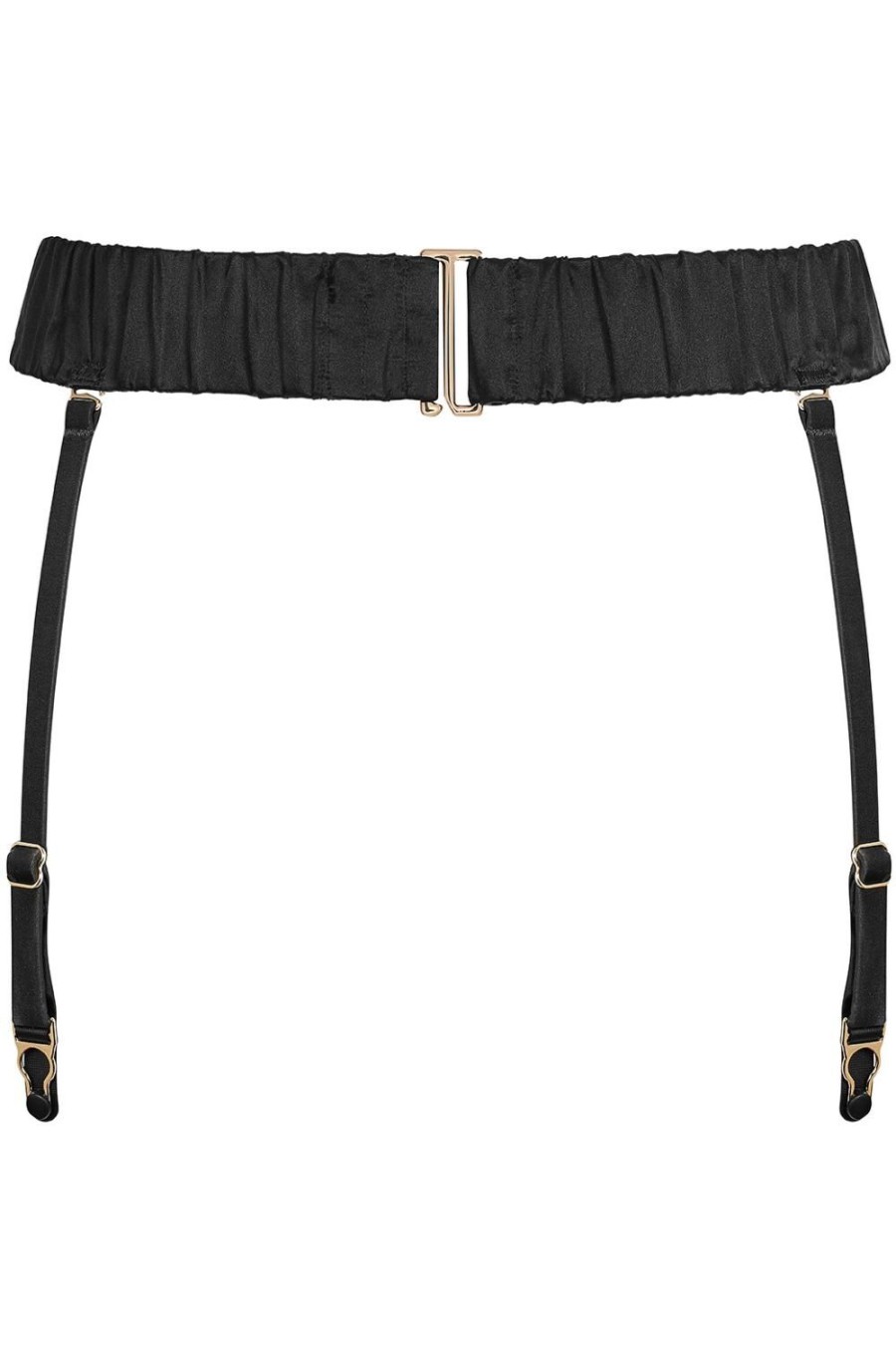 Lingerie Maison Close Suspender Belts | Rendez-Vous Silk Suspender Black