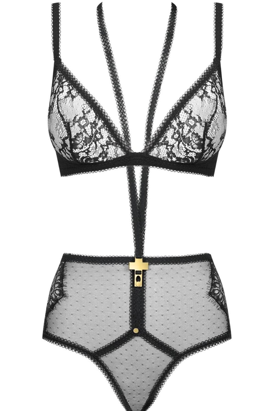 Lingerie Maison Close 2 Piece Sets | Inspiration Divine Triangle Bra & Harness Brief